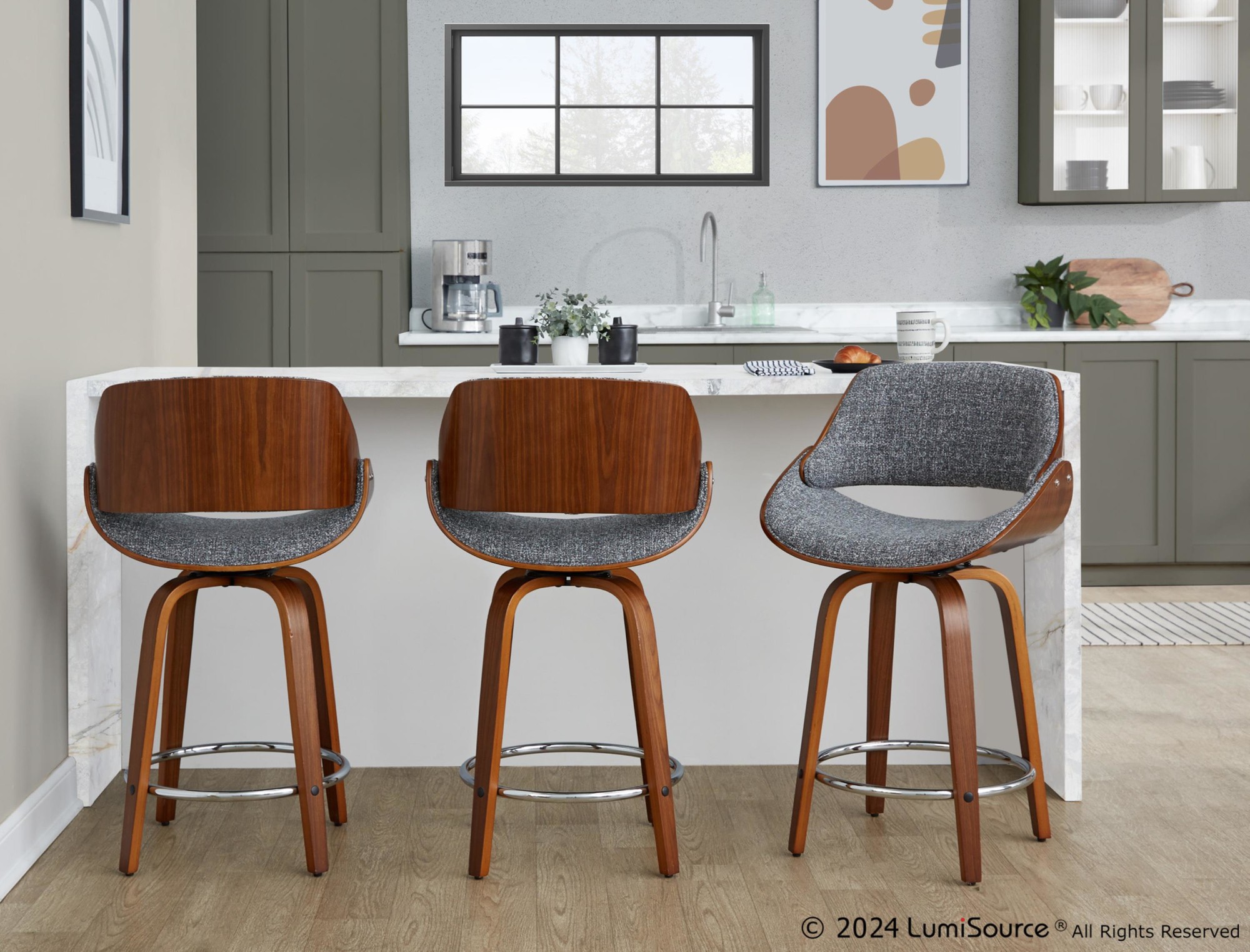 Fabrizzi 24" Fixed-height Counter Stool - Set Of 2